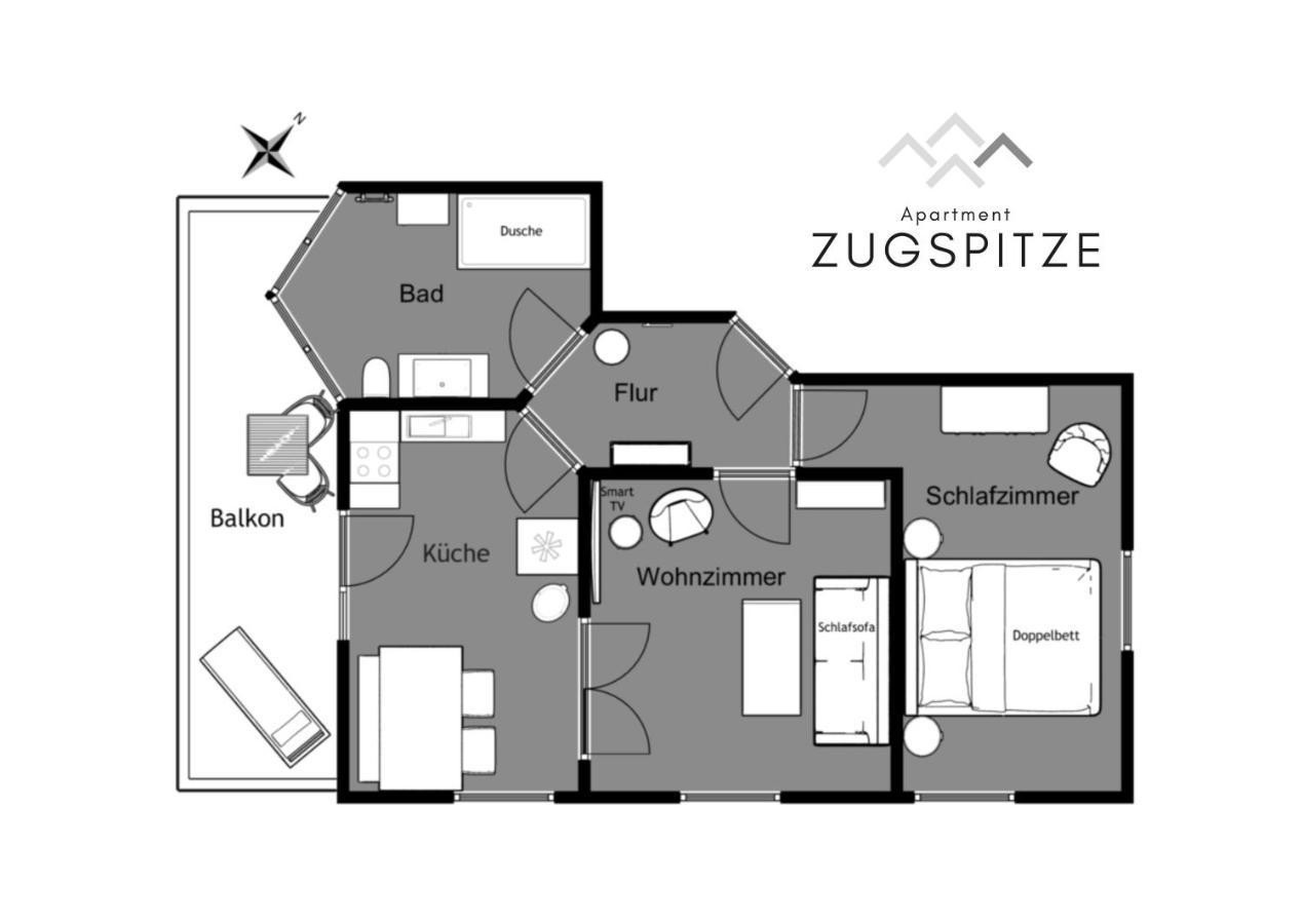 Das Bergquartier - Ferienwohnung Zugspitze Оберау Экстерьер фото
